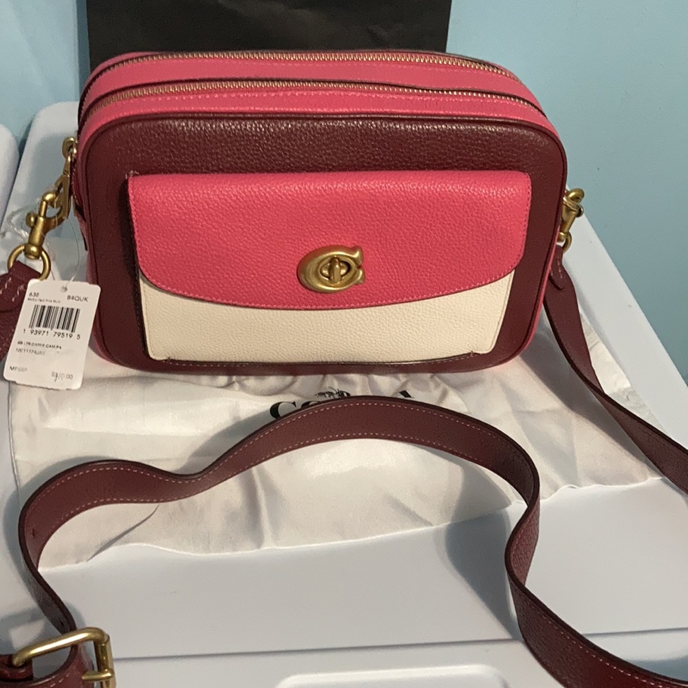 Coach Cassie color block pebble leather Camera baga - Picture 2 of 14